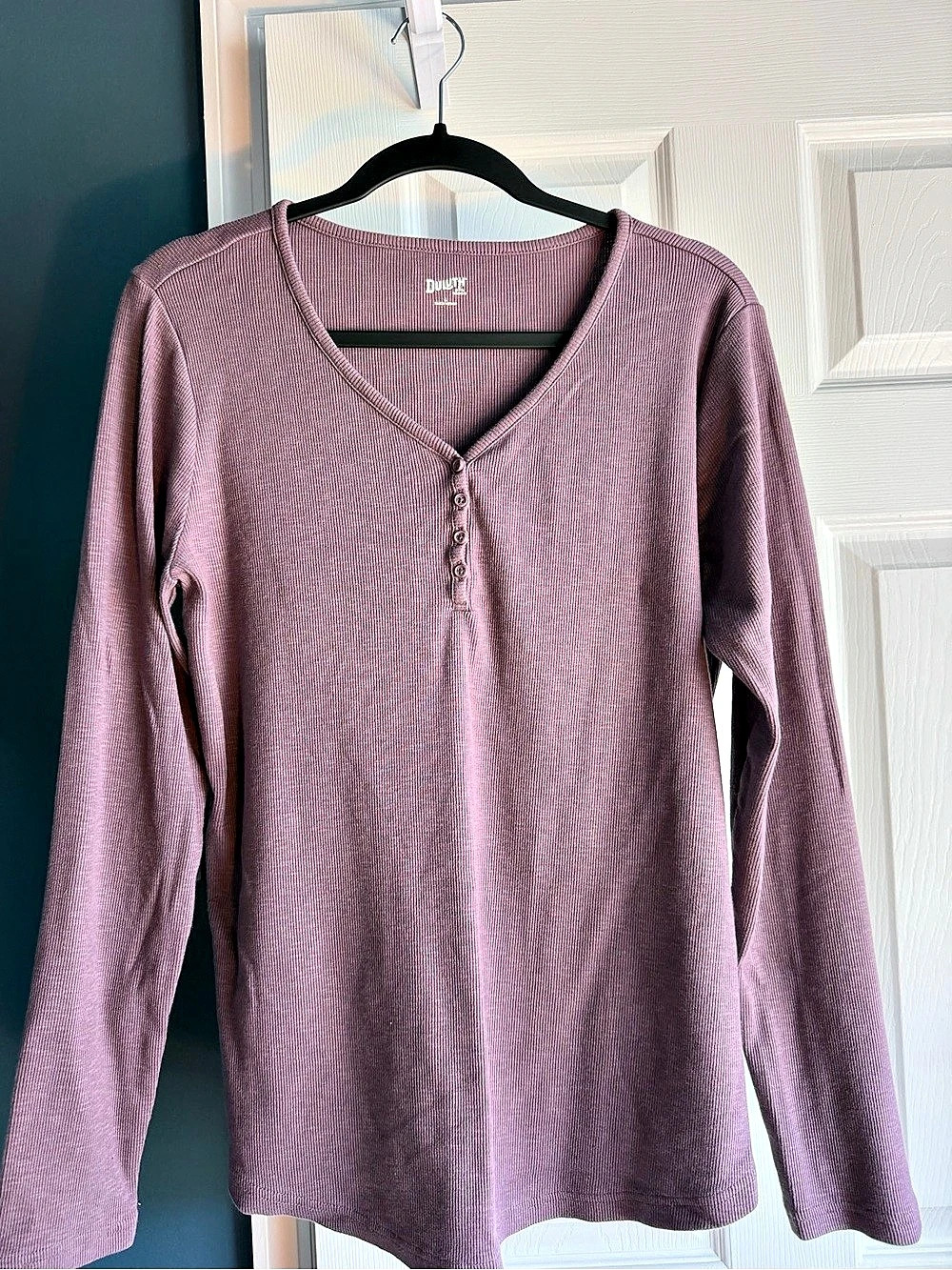 Duluth Trading Women's Purple Long Sleeve Henley